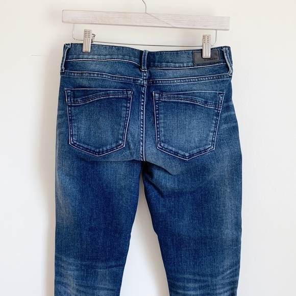 Express Pearl Embellished Blue Denim Mid Rise Ankle Legging 4 - Picture 6 of 11